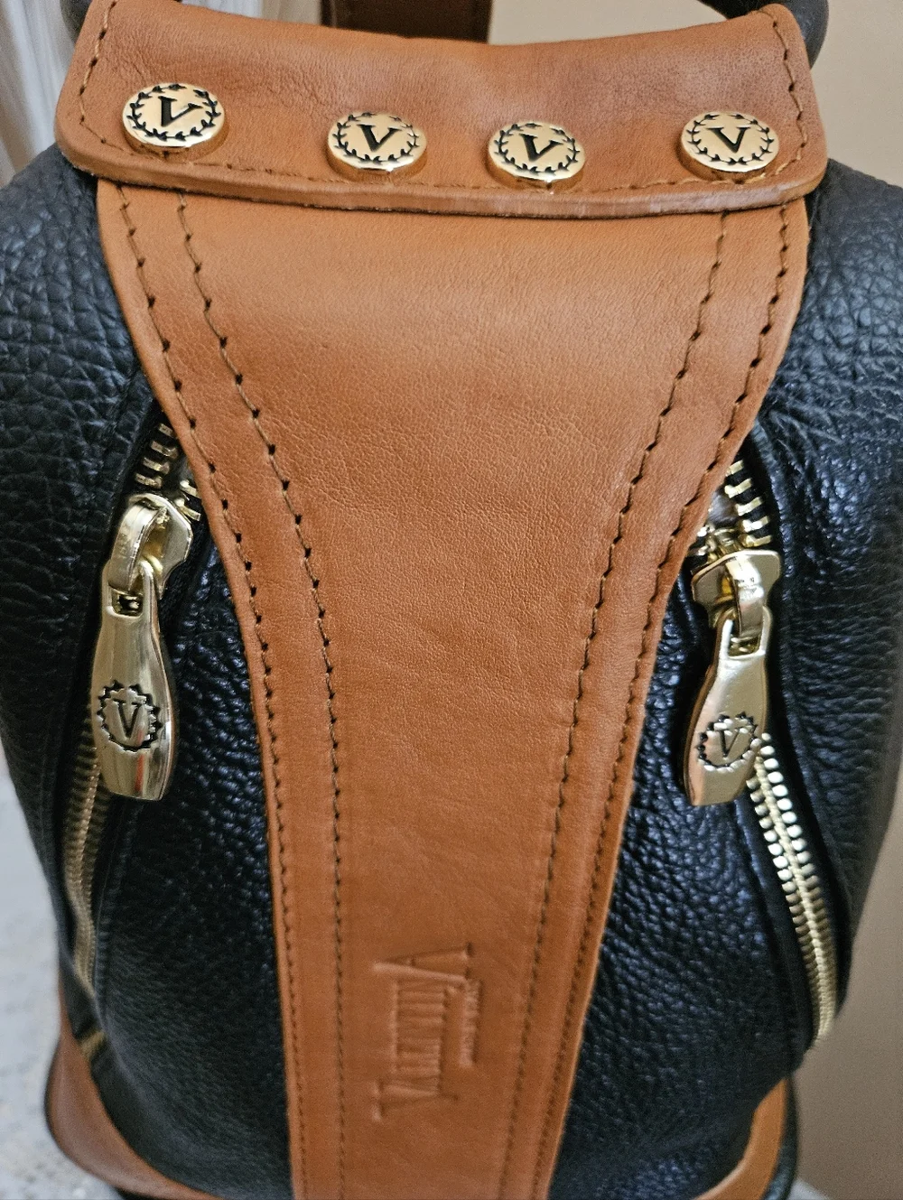 ,💞❣️Womens Valentinas Black and Browm Leather Bucket Hobo Shoulder Bag💘❣️